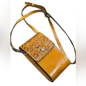 Patricia Nash brown leather Rivalta crossbody purse